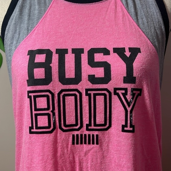 Victoria’s Secret Sport Busy Body Tank Top Sz. Medium NWOT Black Pink Gray - Picture 4 of 6
